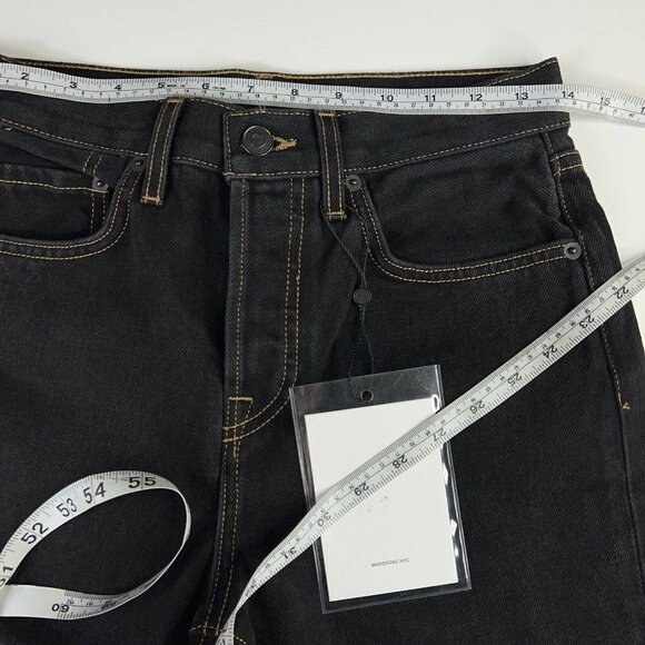 Wardrobe.NYC Womens Slim Skinny Jeans Black Wash Pockets Button Fly Denim 26 New - Picture 9 of 12